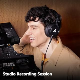 MAONO MH601 Professional Studio Monitor Headphones, Wired Closed Back Over Ear DJ Headset with 50mm Drivers and 1/4 inch to 3.5mm Jack for Guitar Amp Recording Mixing Piano Music Podcast Streaming