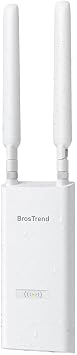 نقطة وصول خارجية BrosTrend AC1200 طويلة المدى، نقطة وصول Gigabit WiFi مقاومة للعوامل الجوية IP65، نطاق مزدوج 5 جيجا هرتز + 2.4 جيجا، مدعومة بـ PoE، مع حاقن PoE سلبي، متوافقة عالميًا، WAP لـ Yard Farm RV