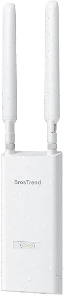BrosTrend AC1200 Outdoor Access Point Long Range, IP65 Weatherproof Gigabit WiFi Access Point, Dual Band 5GHz + 2.4G, PoE Powered, with Passive PoE Injector, Universal Compatible, WAP for Yard Farm RV