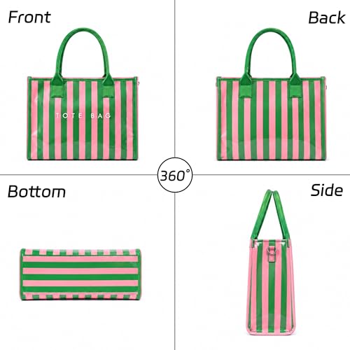 Image of GISMTR PVC Tote Bag for Women Large Letters Print Hobo Handbags Kraft Paper Shoulder Bag with Strap for Work Travel