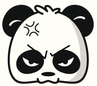 Amazon Com Cute Cartoon Panda Head Icon 7 Black White Vinyl Decal Sticker Two In One Pack 12 Inches Wide