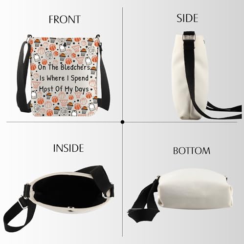 Basketball Mom Gift On The Bleachers Is Where I Spend Most Of My Days Crossbody Bag Basketball Game Day Gift3