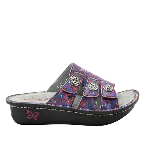 Alegria Womens Julee Triple Adjustable Leather Low Platform Slide Sandal2