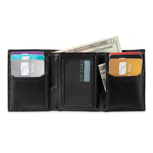 Levi'S 31LV1197 Men'S Trifold Wallet - Sleek And Slim Includes Id Window And Credit Card Holder,Black Embossed Logo thumb #5