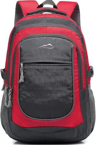 Image of ProEtrade Extra Large Backpack Bookbag for College Travel Laptop Business Hiking Backpack Fit Laptop Up to 17 Inch Sturdy Multi Compartment Gifts for Men Women Night Light Reflective (Light Red)