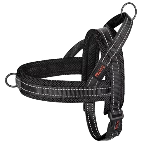 Image of Didog No Pull Dog Harness for Small Dogs, Breathable Mesh Padded, Black, S | Quick Fit, Easy On and Off, Lightweight, Reflective Vest Harness for Night Safty, Easy for Walking and Training, Chest 18-22 inch