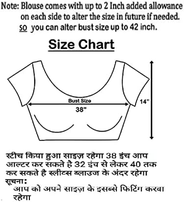 Cotton Silk All Over embrodered Round Neck Cutwork Half Sleeves Saree Blouse Readymade Crop Top Choli for Girls & Womens Free Size (503)