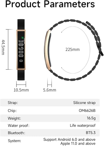 Image of Health Smart Bracelet,Fitness Tracker with Heart Rate, Sleep Monitoring, Blood Oxygen, Step Counting for iOS and Android, No Subscription Fee, Waterproof(Silver)