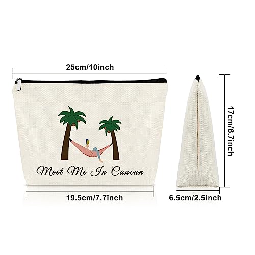 Sazuwu Cancun Makeup Bag Souvenirs Travel Gifts for Mexico Vacation Bachelorette Party Decorations Cosmetic Bag Beach Christmas Birthday Present2