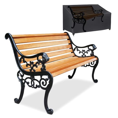 Banc Exterieur Chaise de Dossier de Loisirs de Jardin Banc de Jardin Fer Forgé, Banc de Jardin 3...