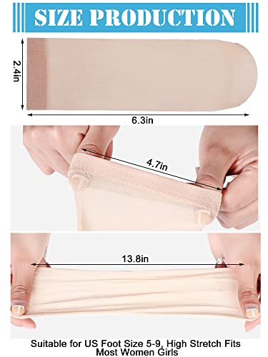 Sintege 600 Pieces Disposable Foot Socks for Trying on Boots Shoes, Ankle High Nylon Footies for Women, Disposable Non Slip Socks for Guest, Black, White, Beige3