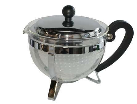 Bodum Chambord Teebereiter mit Kunststofffilter und Edelstahldeckel 1 L glänzend