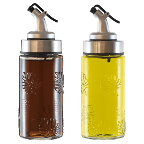 Wongblee 2 Pack Mini Oil and Vinegar Dispenser Set, 195ml