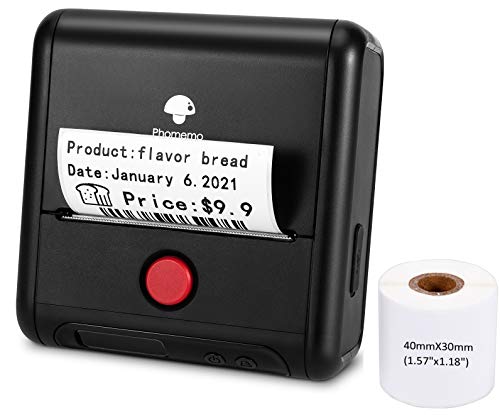 Phomemo M200 Label Printer- 3 Inches 80mm 2022 Cube Bluetooth Thermal Label Maker Use for Small Business,Retailing for Labeling, QR Code, Barcode, Mailing, Images, for Android & iOS System - Black