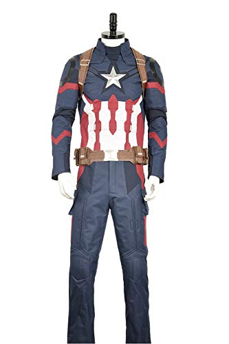 Cosplayfly Disfraz Capitán América 3:Guerra Civil Steve Roger Oxford Tela Traje de Cosplay Custom Adulto