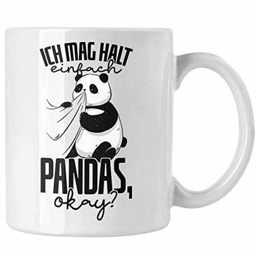Trendation - Lustige Panda Tasse Panda-Motiv Geschenk Tierliebhaber Geschenkidee Panda Fans (Weiß)