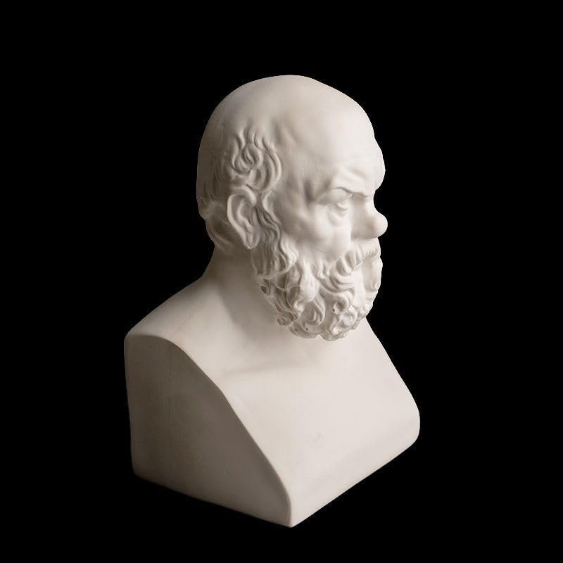 Estatua Medio Cuerpo Sócrates Yeso Blanco 10x7x15 cm miniatura 4
