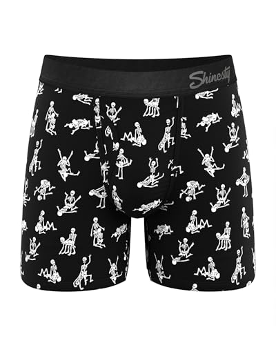 Shinesty Ball Hammock Boxer Brief - Pouch Underwear For Men with Fly - Small Skeletons