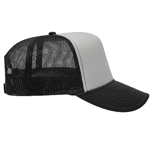Image of OTTO Polyester Foam Front 5 Panel High Crown Mesh Back Trucker Hats in 97, Bulk, Wholesale