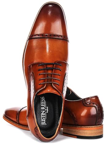 Jenson Men's Brouge Pattern Oxford Shoes Shoes4