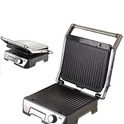 RSTJ-Sjef Kontaktgrill,Doppelseitige Heizung Panini Press Maker,Rostfreier Stahl Leichter Sandwichmaker,Wird Für Panini…