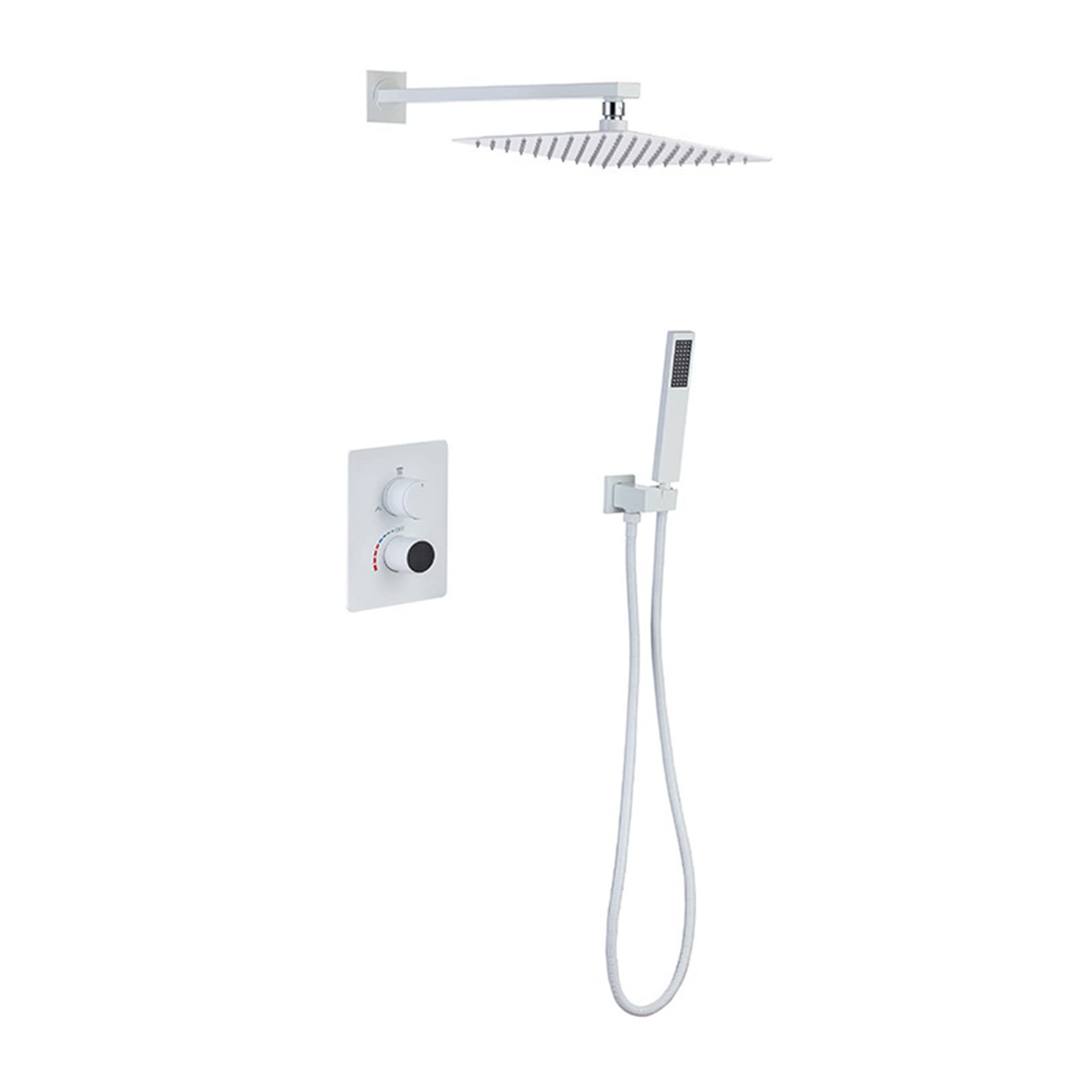 OZBMA Shower Mixer, Concealed Mixer Set 10 in Rainfall Head and Hose (A 3 functions)