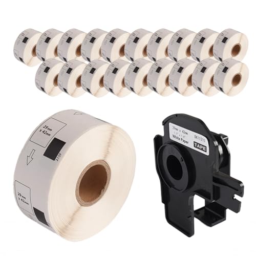 mita 29mm×42mm �v���J�b�g���x�� DK-1215 �Ή� �݊����x���̂� 20�Z�b�g+�݊����x���z���_�[1�� �Z�b�g ���M�����x���e�[�v QL�V���[�Y�Ή��iQL-800 / QL-820 ���j