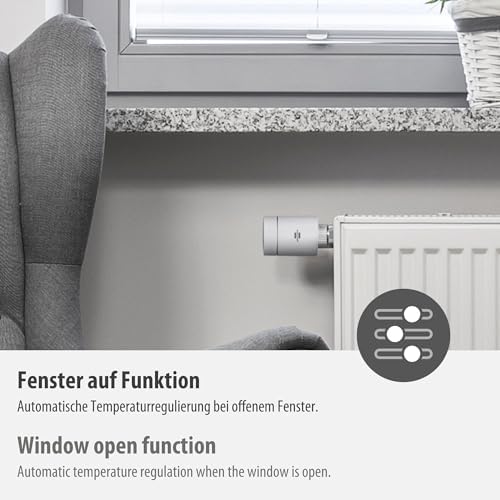 Brennenstuhl Connect Zigbee termostat grzejnikowy HT CZ 01 (energooszczędny termostat grzejnikowy, kompatybilny z Alexą i Google Assistant, inteligentne sterowanie ogrzewaniem przez aplikację)