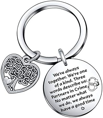 Partners in Crime gift Best friend Birthday keychain inspirational gift long distance Friendship gift cousin gift for best friend keychain Girlfriend Gift Sister Gift