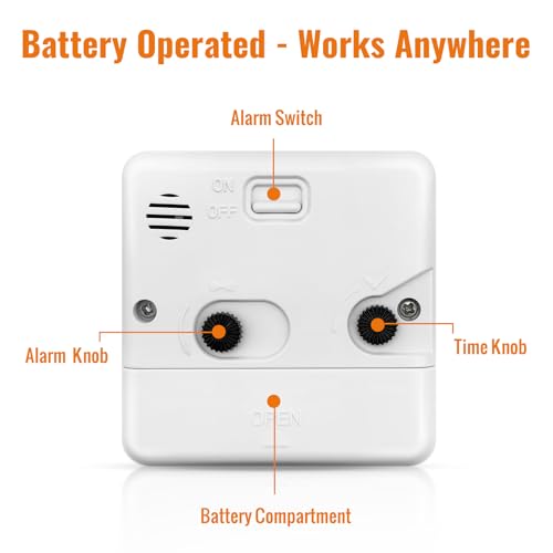 Image of Lamisola Ultra Small Battery Analog Travel Alarm Clock, Retro Bedside Desk Clocks for Bedrooms, Vintage Home Decor for Bathroom Kichen Office Room,Orange