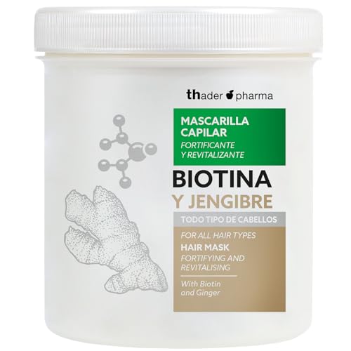 Thader Pharma Mascarilla capilar de Biotina y Jengibre que fortifica y revitaliza el cabello, 700 ml