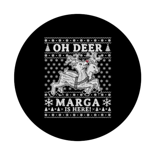 Oh Deer - Marga Is Here Ugly Christmas PopSockets Swappable PopGrip, Black - Image 3