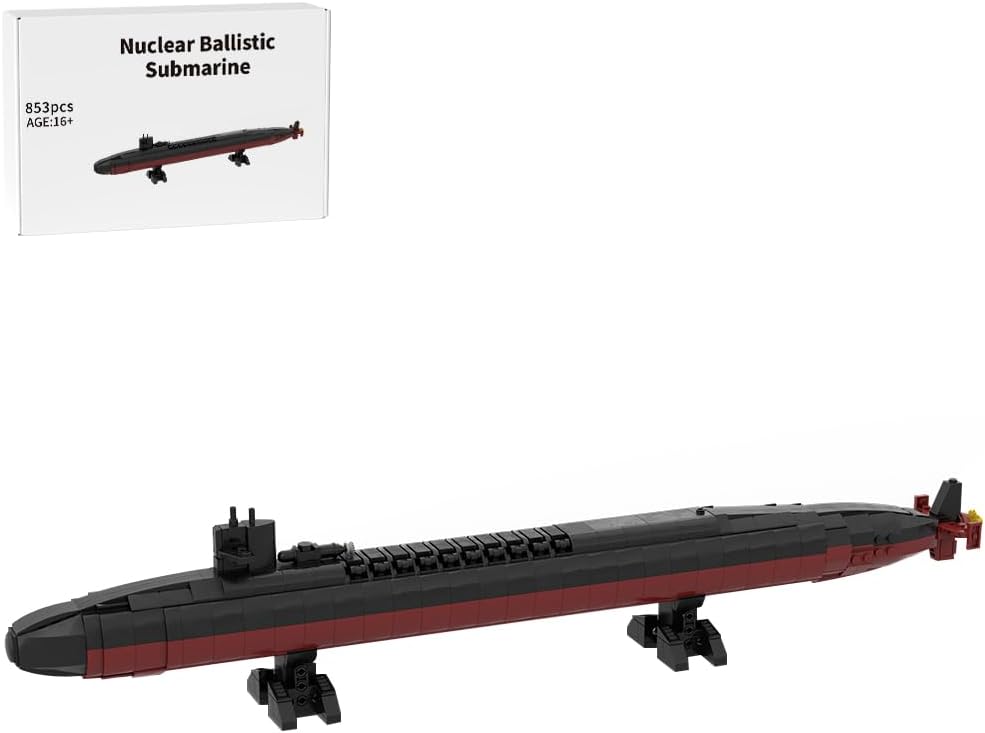 RBLOCTOYNY Ohio Class Nuclear Submarine Building Blocks Set, US Navy SSBN Replica for Military Themed Display & Compatible with Brand, Detailed Model Kit for Adult, Gift for Enthusiasts (853PCS)