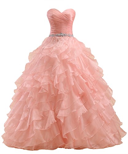 Callmelady Vestidos de Fiesta de Quince Años Largos Vestidos de Quinceañera (Melocotón,...