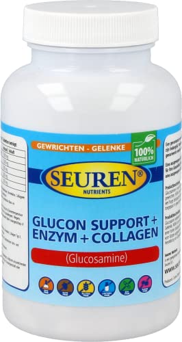 Seuren Nutrients | Glucon support + Enzym + Collagen 200 Tabletten | Glucosamin | Glutenfrei | Laktosefrei | Zuckerfrei | 100% natürlich Cover