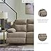 Signature Design by Ashley Yarrow Lane Classic Chenille Manual Pull Tab Reclining Sofa with Drop Down Table and USB Charging, Light Brown