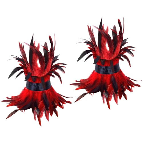 Tobillera de plumas para Halloween y fiestas de disfraces punk 4