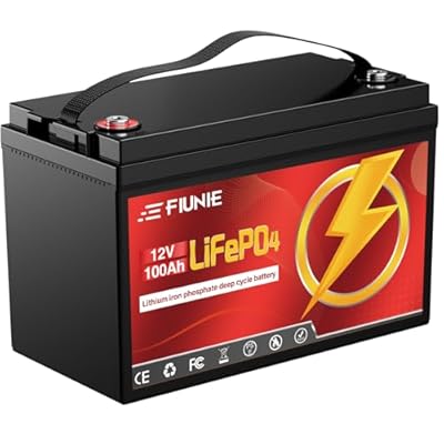 12V 100Ah LiFePO4 Lithium Battery 1280W Power, 100A BMS, 10-Year Lifespan, Up to 8000 Deep Cycles Lithium Iron Phosphate Rechargeable Battery for Solar, RV, Trolling Motor