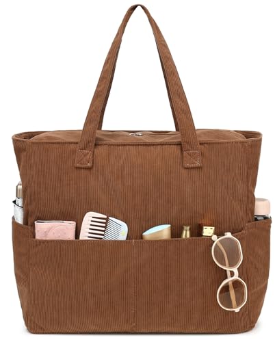 Bolsa de playa para viajes de fin de semana y piscina en pana color café