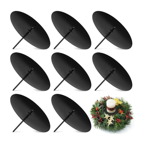 Advent Wreath Candle Holder 8Pcs Metal Candle Fixators Wreath Candle Holder Fixing Tool Advent Wreath 6 cm Advent Candle Plate with Metal Pin for Decoration of Advent Wreath Candle Plates