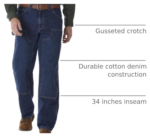 Wrangler Riggs Workwear mens Workhorse jeans, Antique Indigo, 46W x 34L US - image 4