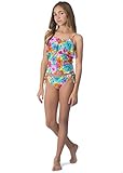 Hobie Big Girls' Fleur to Love Two Piece Tankini Adjustable Hipster Swimsuit