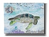 Epic Graffiti 'Swimming Sea Turtle' by Stellar Design Studio, Canvas Wall Art, 16'x12'