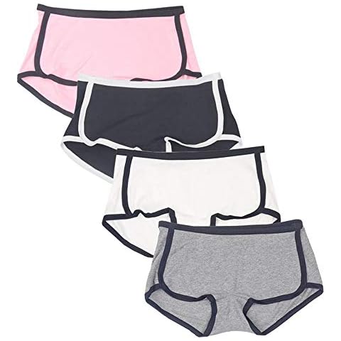 Beauty_yoyo Womens Teen Girls Cotton Underwear Panties Boyshorts Briefs Pack of 4 Cover