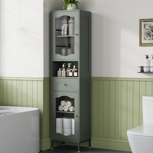 fineway 66.4" Tall Bathroom Storage Cabinet with Adjustable Shelves and