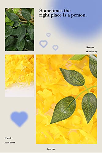 Romase 24 Pack 45 Inch Artificial Yellow Wisteria Vine Ratta Fake Bushy Flower String Silk Garland Long Hanging For Wedding Party Home Garden Outdoor Greenery Office Wall Decoration #TOP6