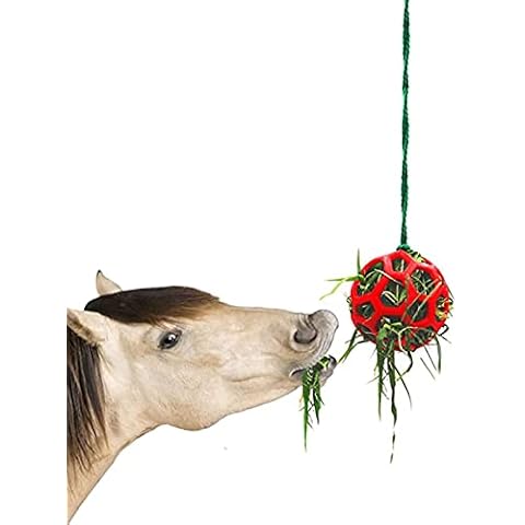 komsoup Horse Hay Ball 3 Packs Horse Treat Ball Hay Feeder Toys, Goat Feeder Toy, Hanging Feeding Toy For Sheep Horse Goat Stall Stable Feeder, Keep Exercising & Relieve Stress, 13.5cm In Diameter Cover