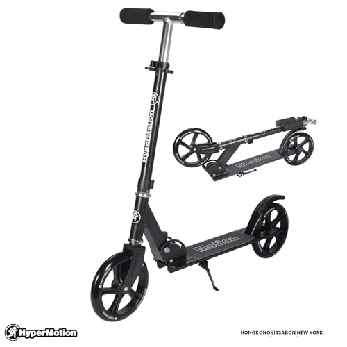 HyperMotion, Kinderroller, Roller für Kinder, faltbar, ab Kleinkind Junge Mädchen, Kinderscooter für Mädchen und Jungen ab 8 Jahre, Kickboard, Tretroller, Schwarz