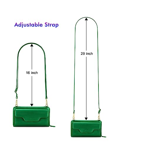 Image of nuoku Small Purse for Women, RFID Blocking Wristlet Wallet, Crossbody Clutch with Cell Phone Pocket