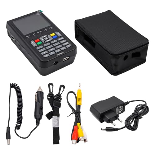 CENPEK V9 Buscador de Satélite Buscador Digital Medidor Detección de Satélite DVB S/S2 Receptor de Señal Decodificador Soporte H.265 con Pantalla Digital LCD de 3,5 Pulgadas